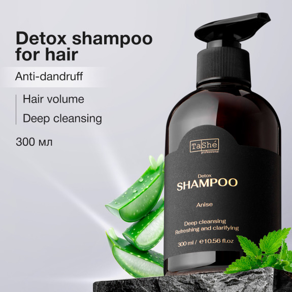 Tashe Professional Detox Shampoo Anise Antidandruff Aloe Ginger Cleanses Adds Volume 10
